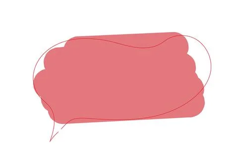 Abstract speech bubble shape with a red outline on transparent or white 스톡 일러스트