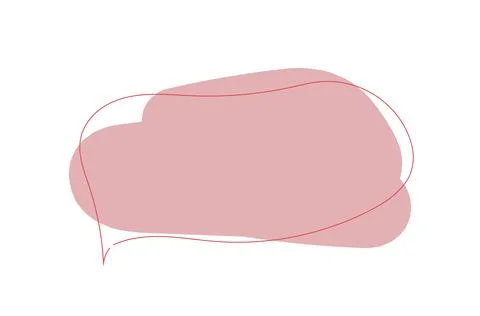 Abstract speech bubble shape with soft pink fill and thin red outline Stock Illustration