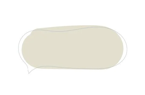 Abstract speech bubble shape with soft beige fill and thin blue outline Stock Illustration