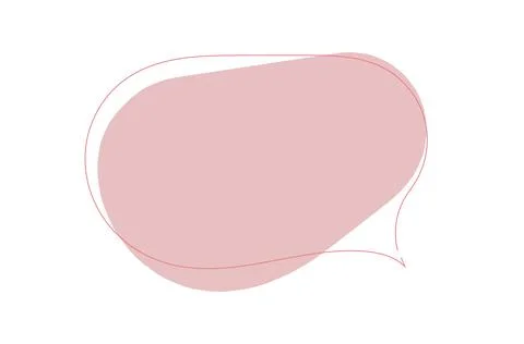 Abstract speech bubble shape with soft pink fill and thin red outline 스톡 일러스트