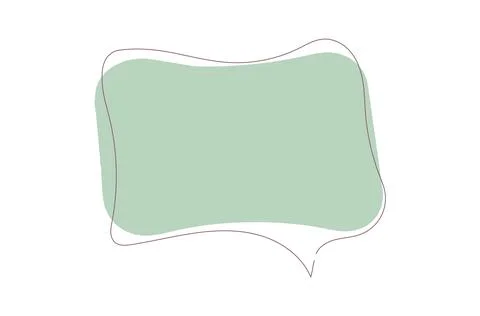 Abstract speech bubble shape with soft pastel green fill Stock Illustration