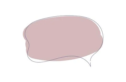 Abstract speech bubble with soft blush pink fill and dark outline 스톡 일러스트
