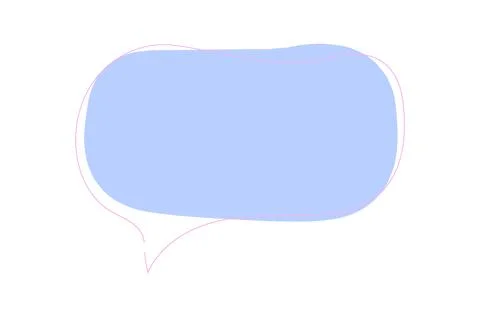 Abstract speech bubble with soft pastel blue and pink outline on transparent Stock Illustration
