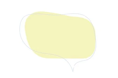 Abstract speech bubble with soft yellow fill and thin blue outline Stock Illustration