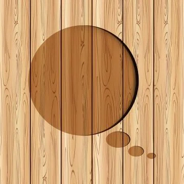 Abstract speech bubble on wood background Stock Illustration