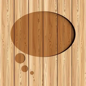 Abstract speech bubble on wood background can used for template/web design. Stock Illustration