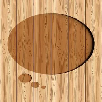 Abstract speech bubble on wood background can used for template/web design. Stock Illustration