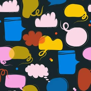 Abstract speech bubbles seamless Pattern, wallpaper Stock Illustration
