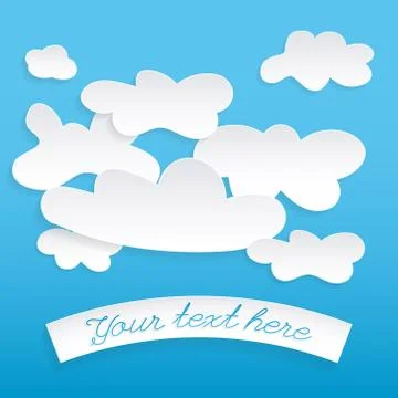 Abstract speech bubbles in the shape of clouds used Illustrazione stock