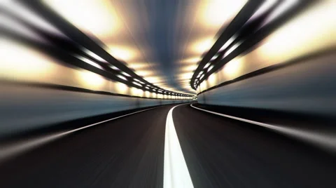 Abstract speed highway road tunnel Stock Footage