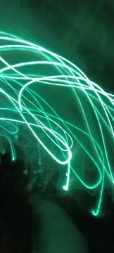 Abstract speed lighting night motion multiple colors with black background. Foto stock