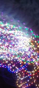 Abstract speed lighting night motion multiple colors with black background. Foto stock