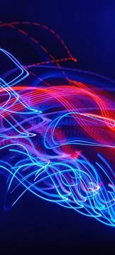 Abstract speed lighting night motion multiple colors with black background. 库存照片