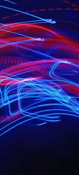 Abstract speed lighting night motion multiple colors with black background. Foto stock