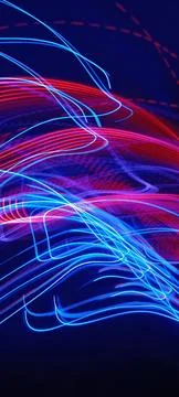 Abstract speed lighting night motion multiple colors with black background. 写真素材