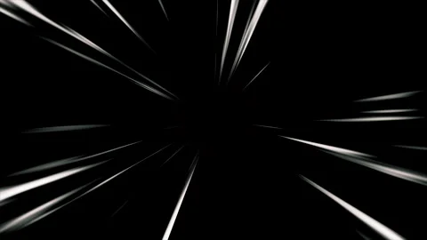Abstract speed lines on black, dynamic motion effect with glowing light lines. Stock Footage 343419376