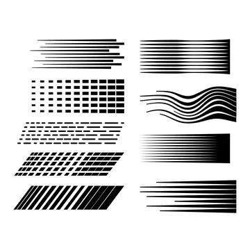 Abstract speed lines design elements creating motion effect Stock Illustration