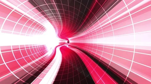 Abstract speed motion in a red virtual reality tunnel Stock Footage 115067597