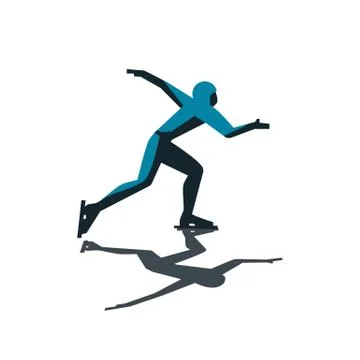 Abstract speed skater Stock Illustration