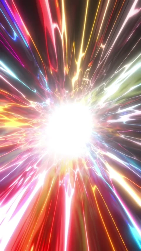 Abstract speed tunnel. 3D animation of a flight through a bright space tunnel. Stock Footage 306167880