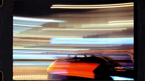 Abstract speeding light trails creating motion blur Stock Footage 319043627