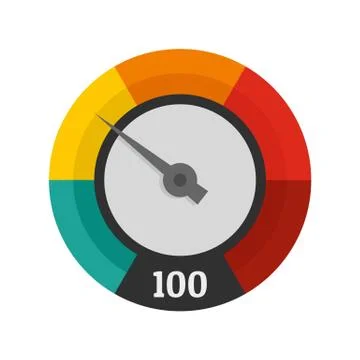 Abstract speedometer icon, flat style Stock Illustration