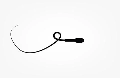 Abstract sperm icon, sperm icon and sperm vector that runs towards the egg. O Stock Illustration