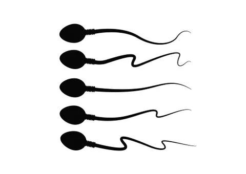 Abstract sperm icon, sperm icon and sperm vector that runs towards the egg. O Stock Illustration