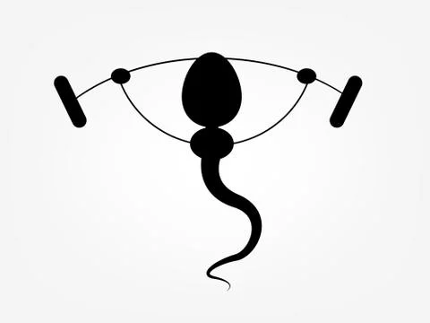 Abstract sperm icon, sperm icon and sperm vector that runs towards the egg Ilustración de archivo