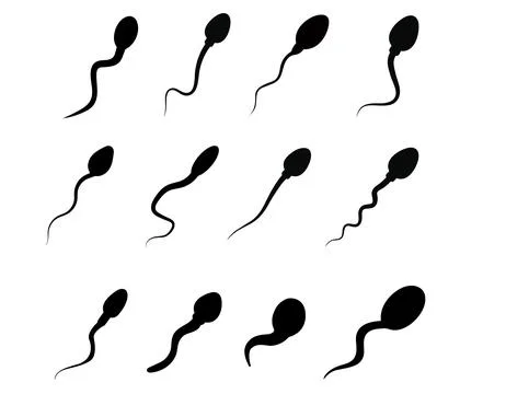 Abstract sperm icon, sperm icon and sperm vector that runs towards the egg. Stock Illustration