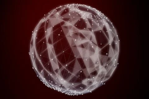 Abstract sphere against glowing sphere on black background Stock Illustration