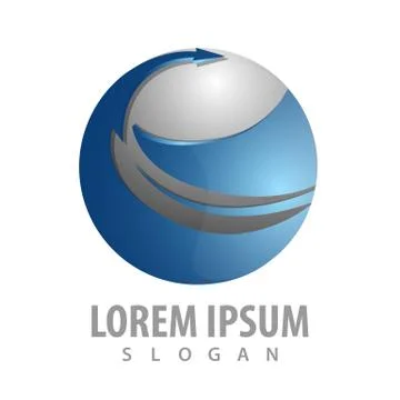 Abstract sphere arrow logo concept design. Symbol graphic template element ve Stock Illustration