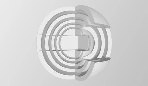 Abstract sphere background. Minimalistic Hi-Fi graphic design. 3d vector illu Stock Illustration