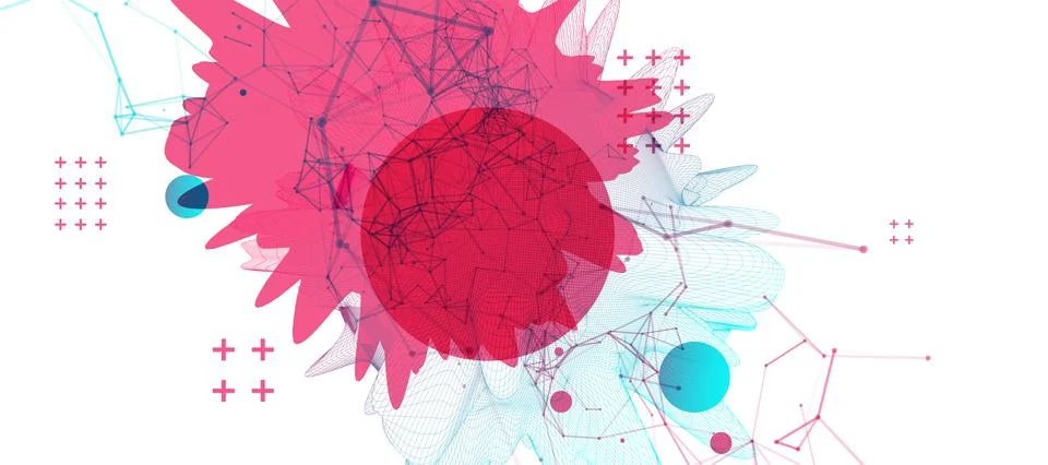 Abstract sphere background with plexus effect. 3D surface. Stock Illustration