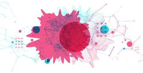 Abstract sphere background with plexus effect. 3D surface. Stock Illustration