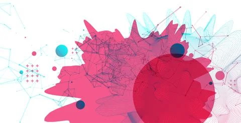 Abstract sphere background with plexus effect. 3D surface. Stock Illustration