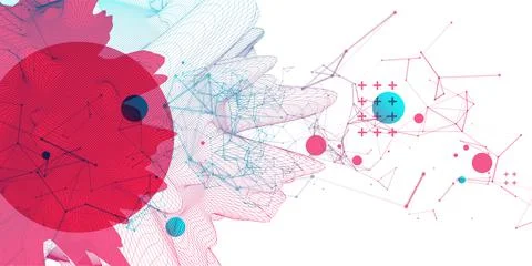 Abstract sphere background with plexus effect. 3D surface. Stock Illustration