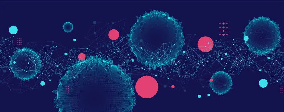 Abstract sphere background with plexus effect. 3D surface. Stock Illustration