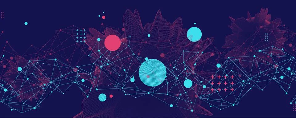 Abstract sphere background with plexus effect. 3D surface. Stock Illustration