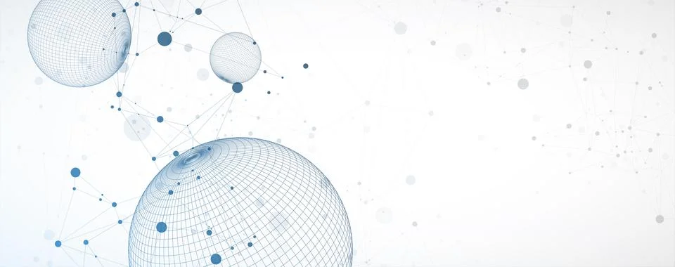 Abstract sphere background with plexus effect. 3D surface. Vector illustratio Illustrazione stock