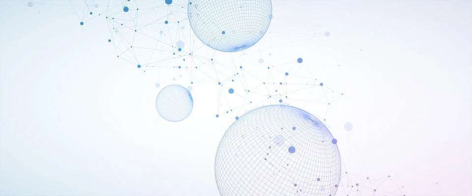 Abstract sphere background with plexus effect. 3D surface. Vector illustratio 스톡 일러스트