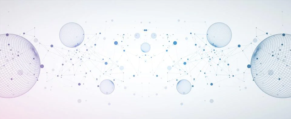 Abstract sphere background with plexus effect. 3D surface. Vector illustratio Stock Illustration