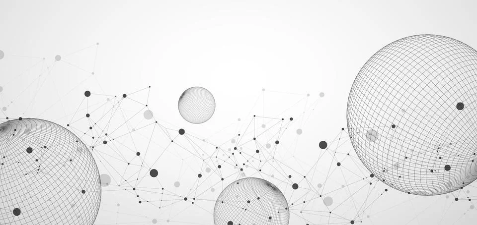 Abstract sphere background with plexus effect. 3D surface. Vector illustratio 스톡 일러스트