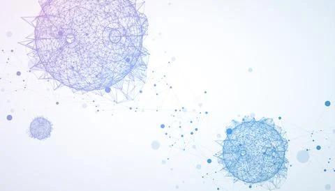 Abstract sphere background with plexus effect. 3D surface. Stock Illustration