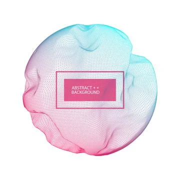 Abstract sphere background with waves. 3D surface. Stock Illustration