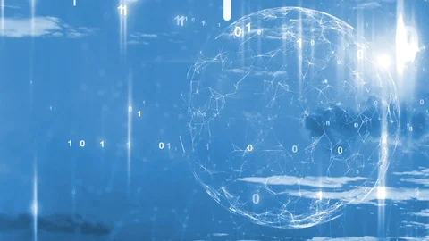 Abstract sphere with binary numbers motion Stock Footage 129330468
