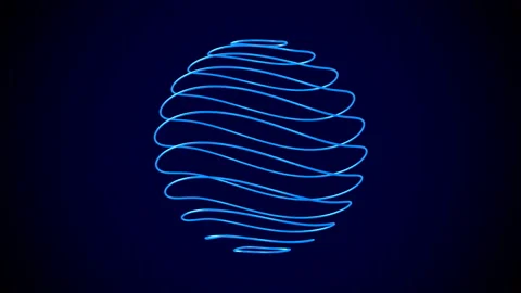Abstract sphere on blue background. Isolated 3D render Stock Footage 121047550
