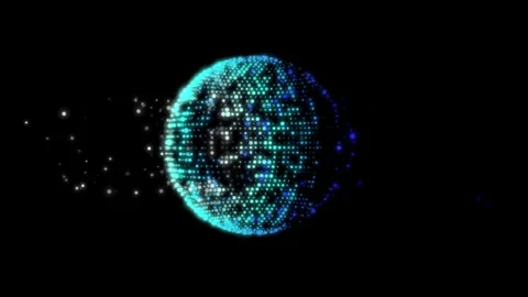 Abstract sphere on a blue on black background Stock Footage 242577983