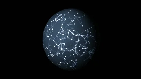 Abstract sphere with blue plexuses, animation in the form of a sphere. Stock Footage 197611247