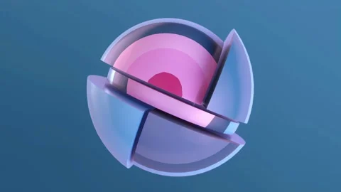 Abstract sphere composed of multicolored segments. 3d rendering 4K Stock Footage 290304318